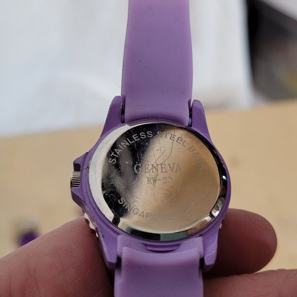 Geneva Watch Lot of 3 Purple Silicone Bands Untested No Batteries For Parts Asst - Picture 10 of 10